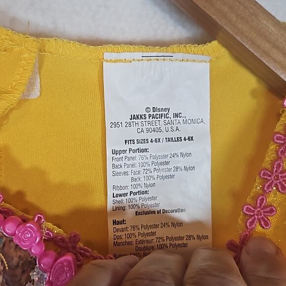 Disney Fancy Nancy Girls Yellow and Pink Fancy Dress Costume - Picture 3 of 4